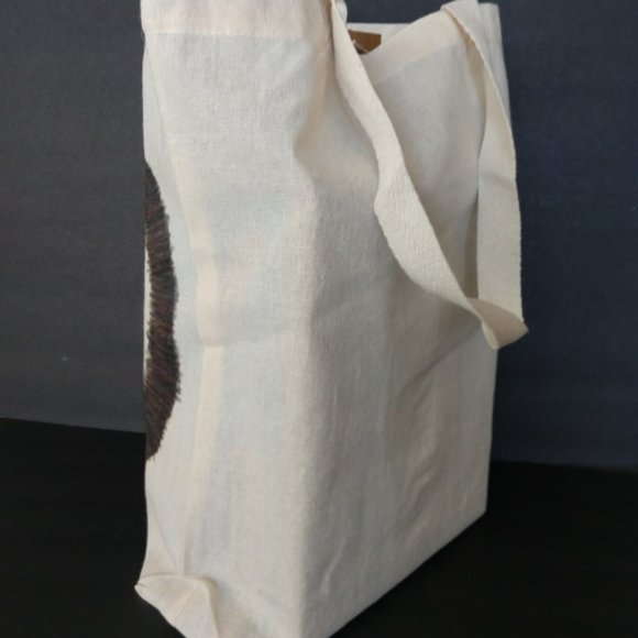 Painted Tote Bag with Retro Silhouett Woman With Blue Hair Artisan Handmade NWT - Picture 2 of 16